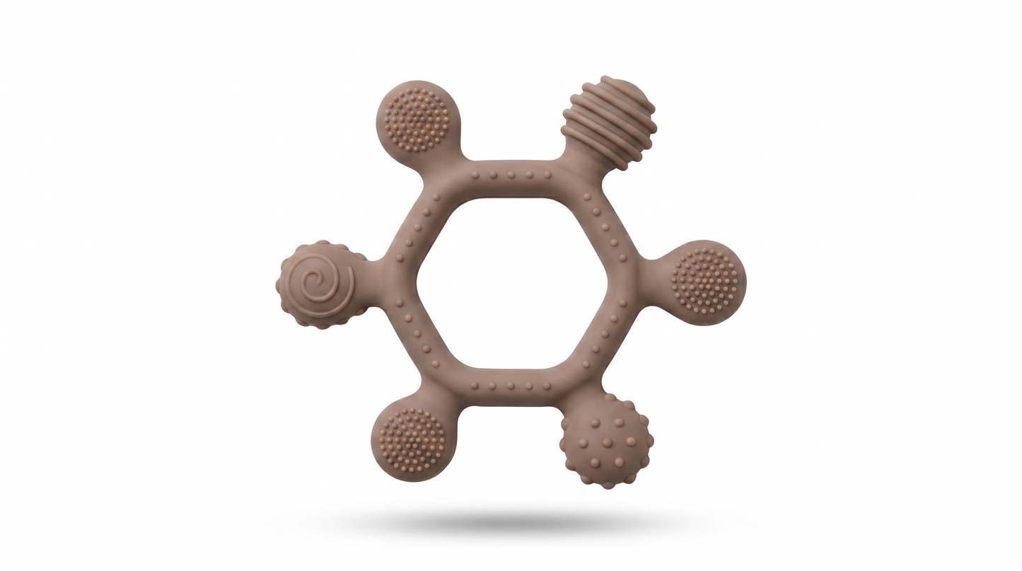 Mordedor de Silicone Sensorial — Taupe