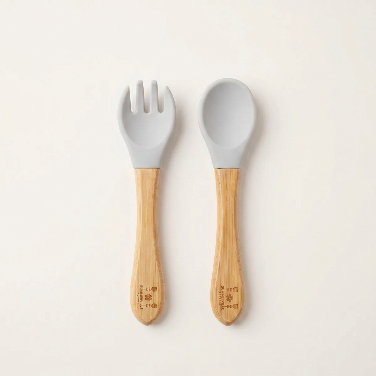 Conjunto de Talheres de Aprendizagem — Bambu e Silicone